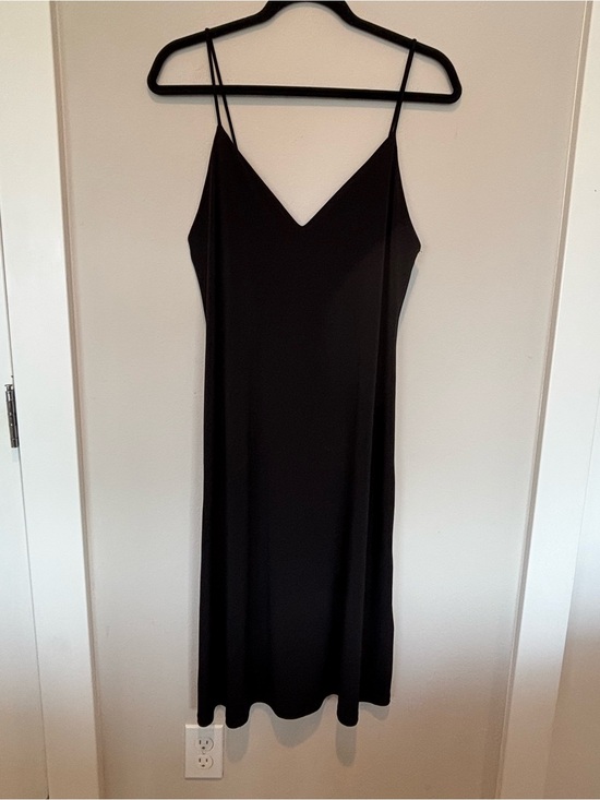 Zara Dresses & Skirts - Zara Black Midi Slip Dress with Spaghetti Straps